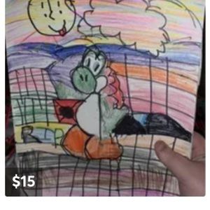 I drew Yoshi from Mario brothers